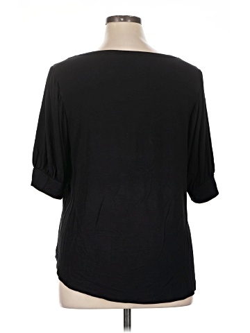 Joan Vass New York 3/4 Sleeve Top (view 2)