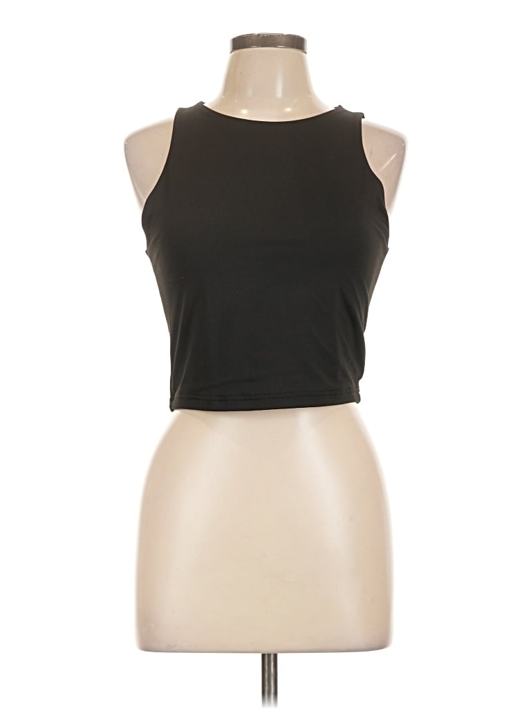 Pre-owned Reoria Tank Top Black Halter Neckline Tops