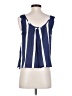 BCBGeneration 100% Polyester Stripes Blue Sleeveless Blouse Size S - photo 2