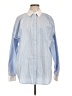 Good American Stripes Blue Long Sleeve Button-Down Shirt Size Lg (3) - photo 1