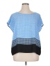 Vince Camuto 100% Polyester Blue Short Sleeve Blouse Size XL - photo 1