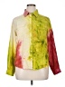 Assorted Brands 100% Silk Color Block Yellow Long Sleeve Silk Top Size 1X - photo 1