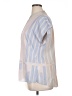 AKRIS 100% Cotton Color Block Silver Short Sleeve Blouse Size 14 - photo 5