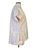 AKRIS 100% Cotton Color Block Silver Short Sleeve Blouse Size 14 - photo 4