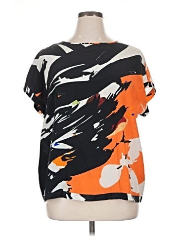 Lafayette 148 New York Short Sleeve Silk Top (view 1)