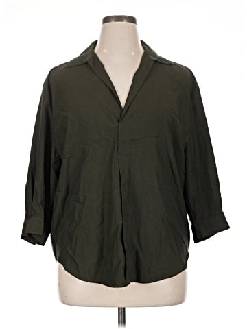 Zara 3/4 Sleeve Button-Down Shirt (view 1)