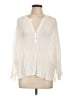 Wrap 100% Rayon Ivory Long Sleeve Blouse Size 14 - photo 1
