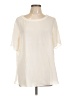 Banana Republic 100% Polyester Ivory Short Sleeve Blouse Size L - photo 1
