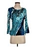 St. John Blue 3/4 Sleeve Top Size S - photo 1