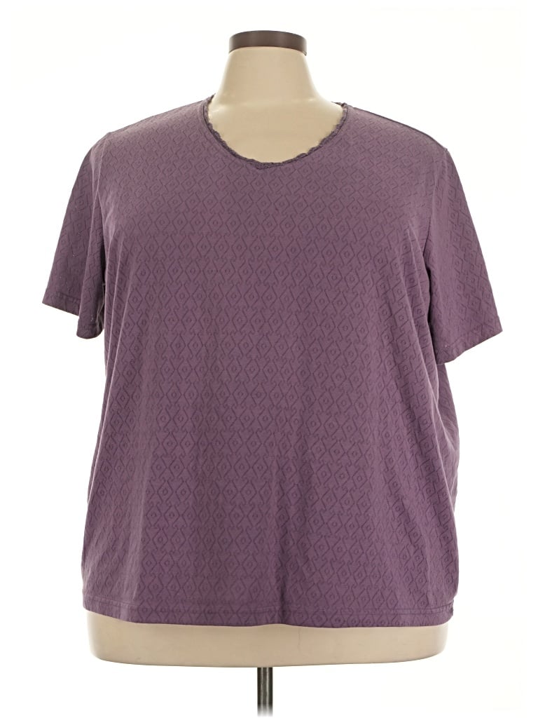 Pre-owned Bobbie Brooks Short Sleeve Top Purple V-neck Tops