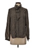 Rag & Bone Houndstooth Brown Long Sleeve Silk Top Size XXS - photo 1