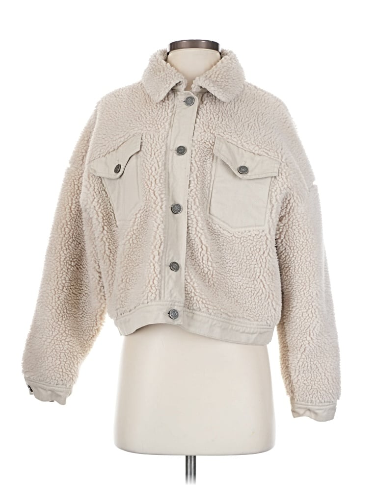 Pre-owned Forever 21 Faux Fur Jacket In Ivory