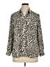 Talbots 100% Polyester Animal Print Ivory Long Sleeve Blouse Size XL - photo 1