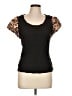 DKNY Animal Print Black Short Sleeve Top Size L - photo 1