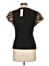 DKNY Animal Print Black Short Sleeve Top Size L - photo 2