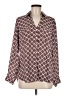 Express 100% Polyester Print Burgundy Long Sleeve Blouse Size M - photo 1