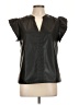 THML Black Short Sleeve Blouse Size L - photo 1