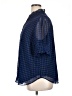 Ann Taylor Houndstooth Blue 3/4 Sleeve Button-Down Shirt Size XL - photo 5