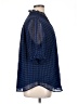 Ann Taylor Houndstooth Blue 3/4 Sleeve Button-Down Shirt Size XL - photo 4