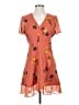Madewell 100% Polyester Floral Orange Casual Dress Size 2 - photo 1