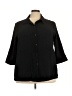 White Stag Black 3/4 Sleeve Button-Down Shirt Size 22 - 24 - photo 1