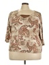 Basic Editions Tan 3/4 Sleeve Top Size 3X - photo 1