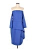 Safiyaa Solid Blue Cocktail Dress Size 12 - photo 1