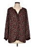 Gibson 100% Polyester Black Long Sleeve Blouse Size L - photo 1