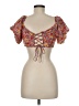 Wild Fable Orange Short Sleeve Blouse Size M - photo 2