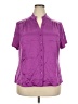 Kasper 100% Polyester Purple Short Sleeve Blouse Size 18W - photo 1