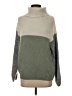 Dreamers Color Block Green Turtleneck Sweater Size S - photo 1