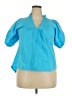 Sofia Collections Blue Short Sleeve Blouse Size XXL (estimated) - photo 1