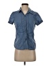 St. John Blue Short Sleeve Blouse Size S - photo 1