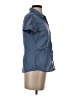 St. John Blue Short Sleeve Blouse Size S - photo 4