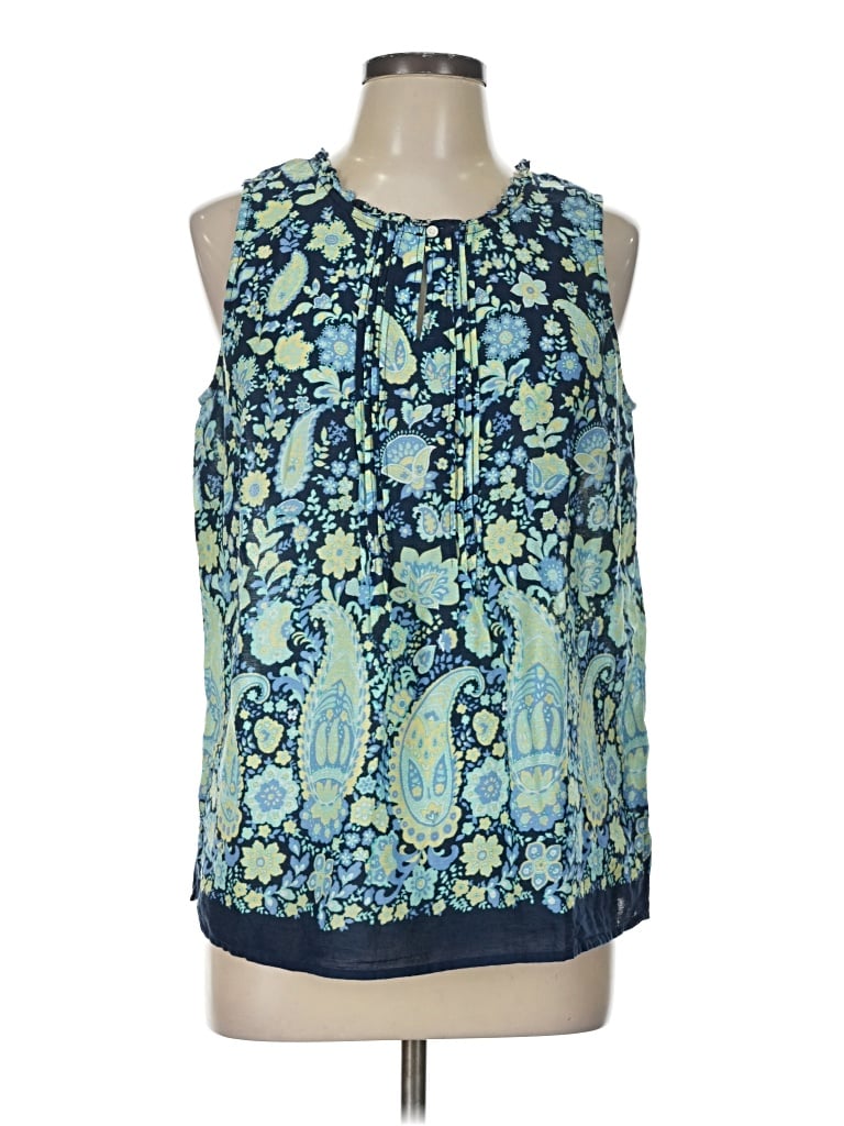 Pre-owned Talbots Sleeveless Blouse In Blue