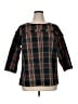Talbots 100% Cotton Black 3/4 Sleeve Blouse Size 0X - photo 1