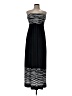 Chico's 100% Polyester Stripes Black Casual Dress Size Med (1) - photo 1