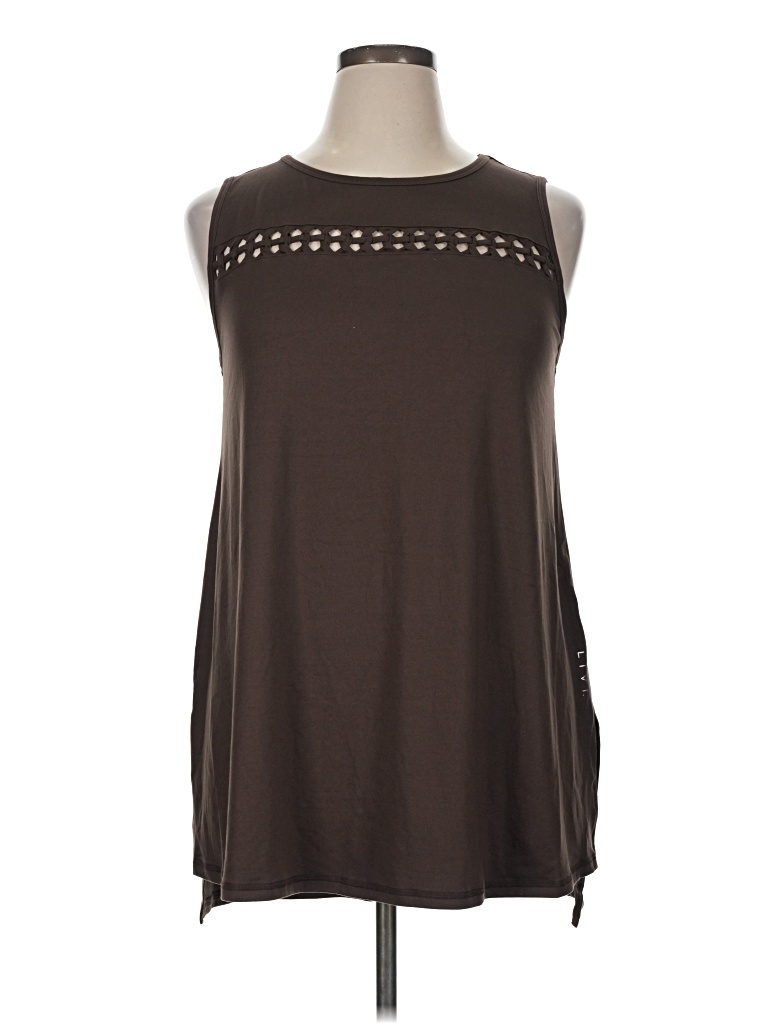 Pre-owned Livi Sleeveless Top Brown Halter Neckline Tops