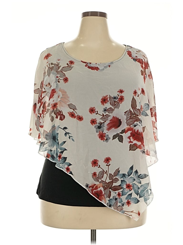Pre-owned Shein Curve 3/4 Sleeve Blouse In Gray
