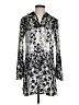 Brooks Brothers Animal Print Floral Gray Silver 3/4 Sleeve Blouse Size XS - photo 1