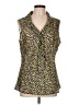 Unbranded 100% Polyester Animal Print Yellow Sleeveless Blouse Size L (estimated) - photo 1