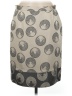 BCBGMAXAZRIA 100% Silk Print Gray Silk Skirt Size 6 - photo 1