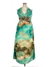 Unbranded Tropical Green Cocktail Dress Size 19 - photo 1