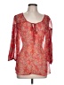 Pins and Needles 100% Polyester Red 3/4 Sleeve Blouse Size L - photo 1
