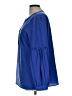 Talbots 100% Polyester Blue Long Sleeve Blouse Size L - photo 5