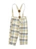 Unbranded 100% Cotton Plaid Ivory Snow Pants With Bib Size 6-9 mo - photo 2