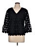 Ann Taylor 100% Polyester Black 3/4 Sleeve Blouse Size L - photo 1