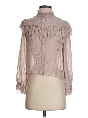 LoveShackFancy Long Sleeve Silk Top (view 1)