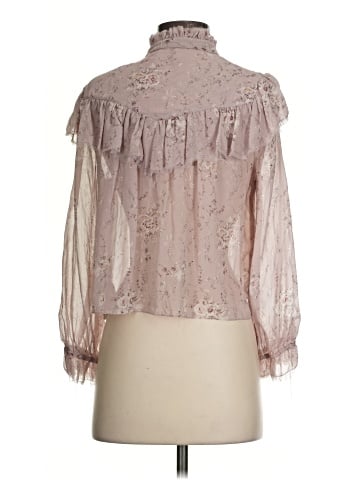 LoveShackFancy Long Sleeve Silk Top (view 2)