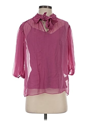 Rebecca Taylor 3/4 Sleeve Silk Top (view 1)